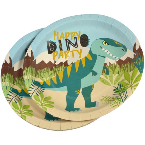 Décorations festives Set de 6 assiettes en carton 23 cm Happy dino - U10 - Modalova
