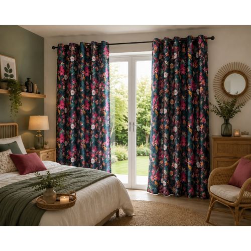 Rideaux, stores Rideau a oeillets Paradis Exotique bleu - U10 - Modalova