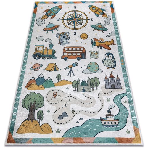 Tapis Tapis lavable BAMBINO 61420 Voyages, alphabet, nom 140x190 cm - Rugsx - Modalova