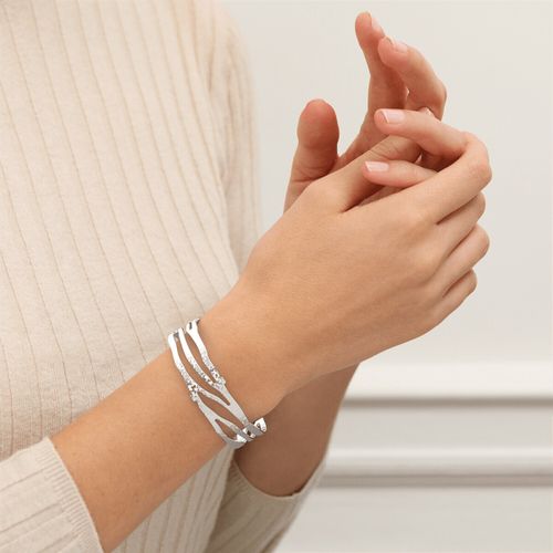 Bracelets Manchette Ecume argentée 14mm - Les Georgettes - Modalova