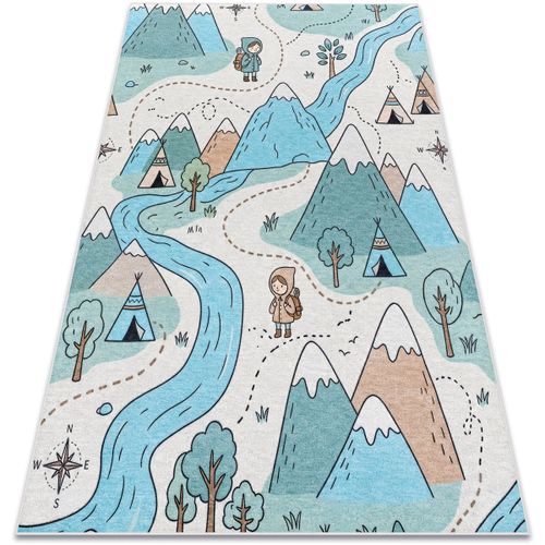 Tapis Tapis lavable BAMBINO 61590 Rivière, voies ferré 140x200 cm - Rugsx - Modalova