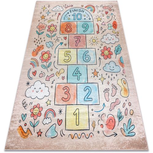 Tapis Tapis lavable BAMBINO 61470 marelle, nombres, fleu 80x150 cm - Rugsx - Modalova