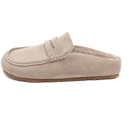Chaussons Mules Moccasins Fourrées - taupe - Vera Collection - Modalova
