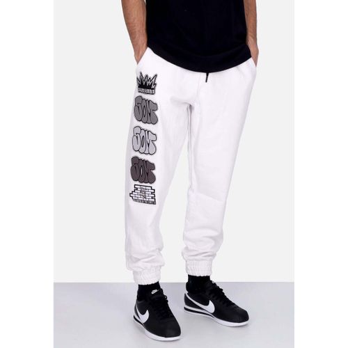 Jogging Pantalone Tuta Leggero Uomo Graffiti Patch Joggers White - 5Tate Of Mind - Modalova