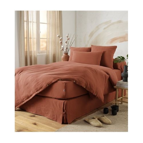 Draps housse Cache sommier gaze de coton Gaia - Actome - Modalova