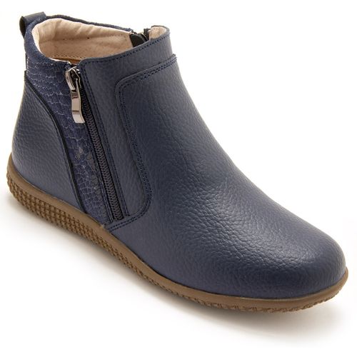 Bottines Boots cuir double zip - Pediconfort - Modalova