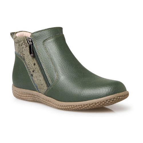 Bottines Boots cuir double zip - Pediconfort - Modalova