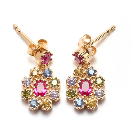 Bijoux Boucles d'oreilles fleurs plaqué or - Daxon - Modalova