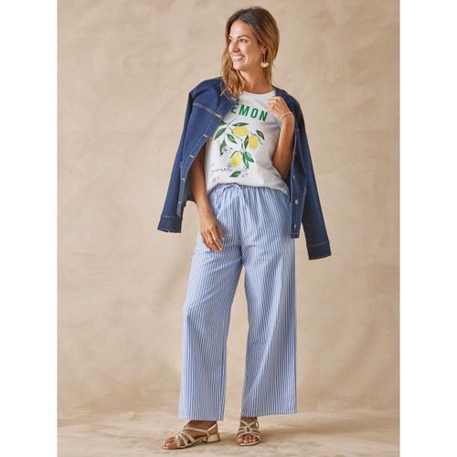 Pantalons large Pantalon large rayé élastiqué - Daxon - Modalova