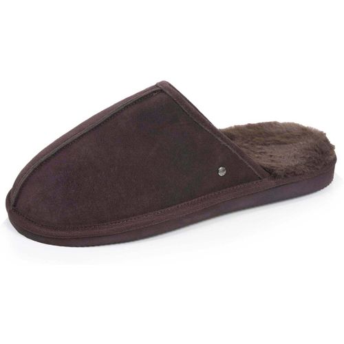 Chaussons Chaussons Mules Cuir Chocolat - Isotoner - Modalova