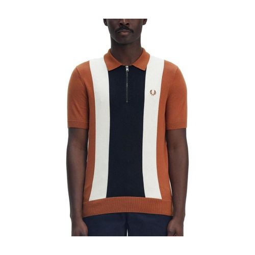 T-shirt Vertical Stripe Zip Neck Sh - Fred Perry - Modalova