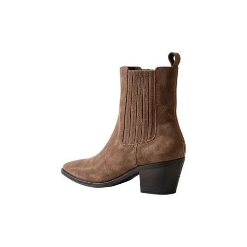Bottines Bottines Santiags cuir nubuck - taupe - Vera Collection - Modalova