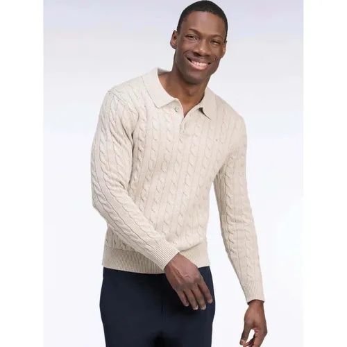 Sweat-shirt Pull torsadé beige en coton - Eden Park - Modalova