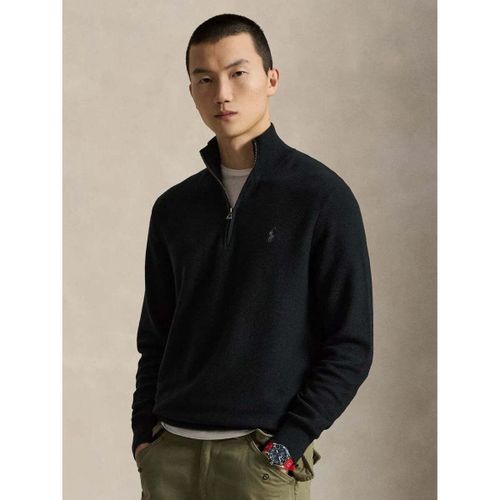 Sweat-shirt Pull camionneur noir en coton - Ralph Lauren - Modalova