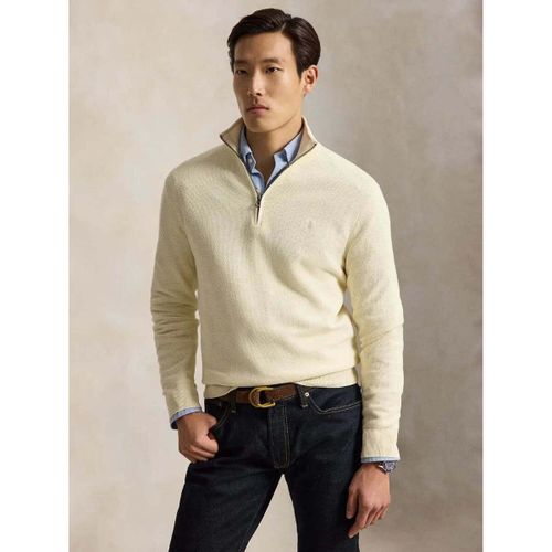 Sweat-shirt Pull camionneur beige en coton - Ralph Lauren - Modalova