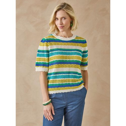 Sweat-shirt Pull rayé manches au coude - Daxon - Modalova