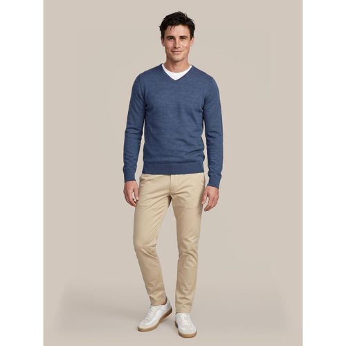 Sweat-shirt Pull Col V Laine Mérinos Denim - Suitable - Modalova