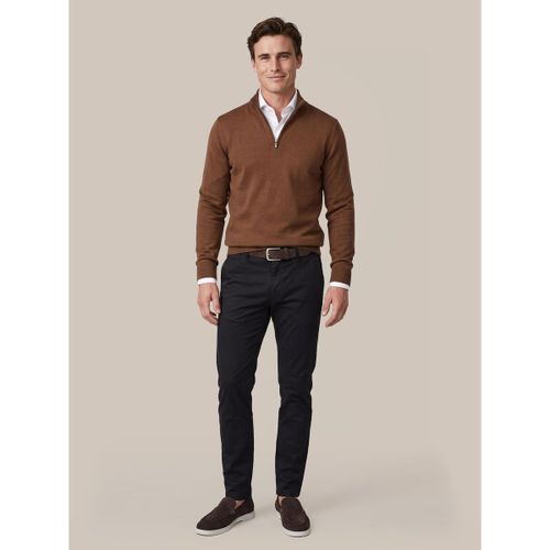 Sweat-shirt Crew Zip Merino Brown - Suitable - Modalova