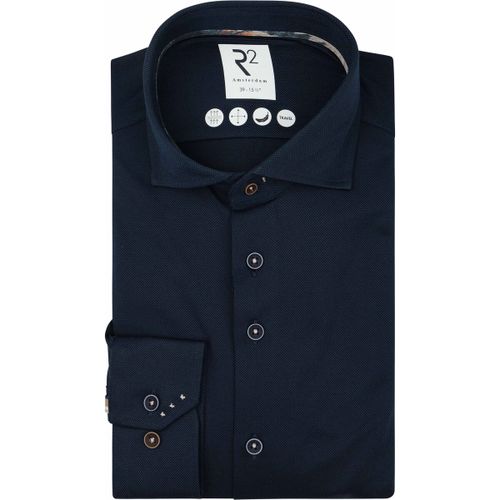 Chemise R2 Chemise Knitted Dobby Navy - R2 Amsterdam - Modalova