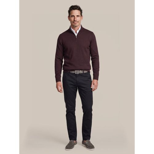 Sweat-shirt Pull Merino Half Zip Bordeaux - Suitable - Modalova