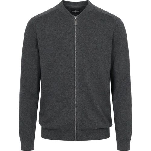 Gilet Cardigan Zippé Anthracite - Casamoda - Modalova
