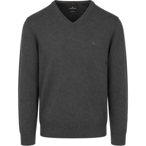 Sweat-shirt Pull Col V Anthracite - Casamoda - Modalova