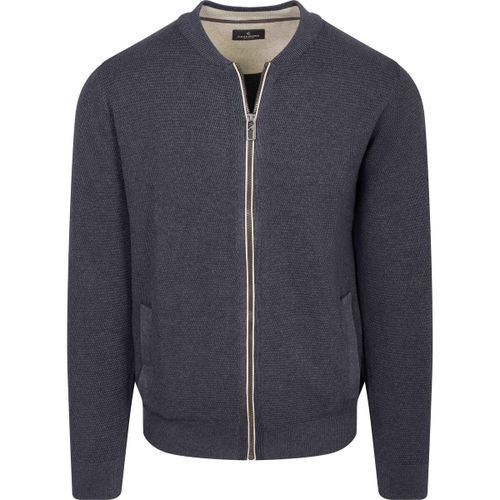 Gilet Cardigan Zippé Structure Marine - Casamoda - Modalova