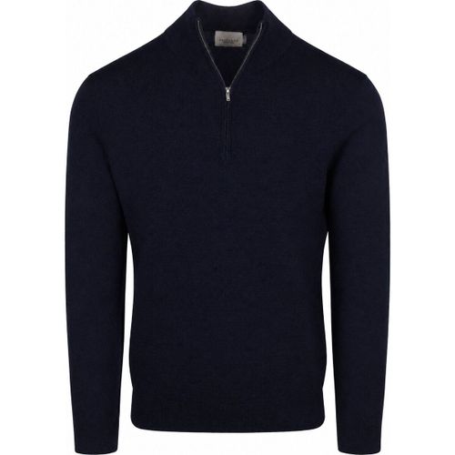 Sweat-shirt Pullover Half Zip Laine Merino Marine - Profuomo - Modalova