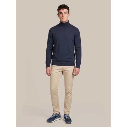 Sweat-shirt Pull Col Roulé Coton Marine - Suitable - Modalova