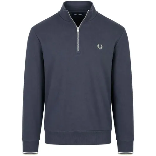 Sweat-shirt Pull Half Zip Navy - Fred Perry - Modalova