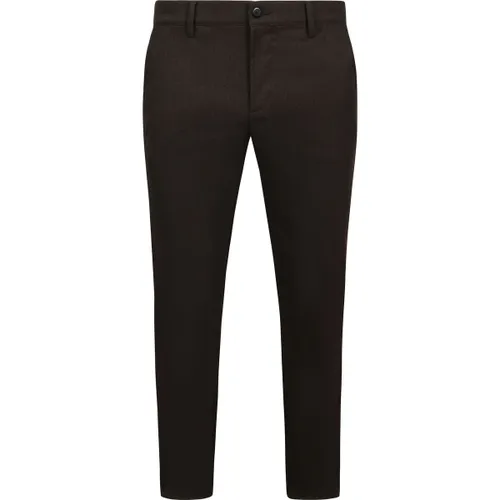 Pantalon Lou Chino Flanelle Chevrons Marron - Alberto - Modalova