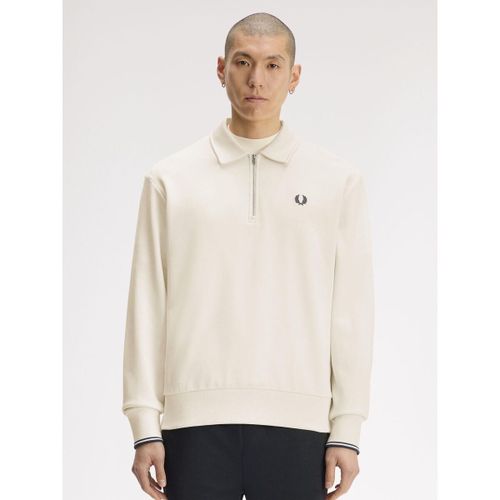 Sweat-shirt Polo Manches Longues Half Zip Écru - Fred Perry - Modalova