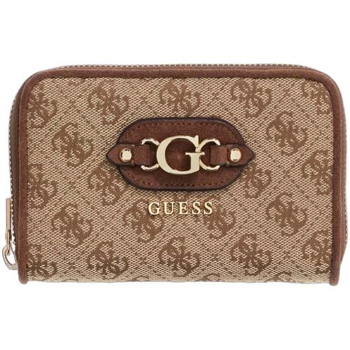 Portefeuille Compagnon Samantha Medium Latte Logo/Brown - Guess - Modalova