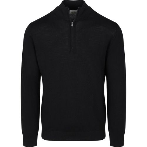 Sweat-shirt Pull Half Zip Laine Mérinos Noir - Profuomo - Modalova