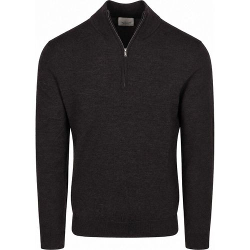 Sweat-shirt Pull Half Zip Laine Mérinos Marron Foncé - Profuomo - Modalova