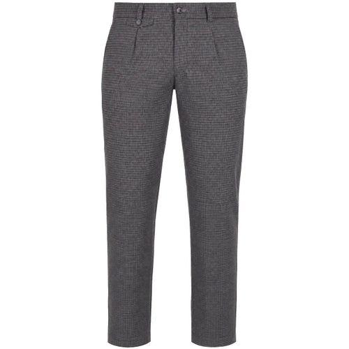 Pantalon Chino Pico Pleat Pepita Navy Marron - Suitable - Modalova