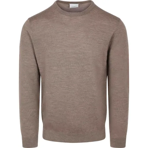Sweat-shirt Pull Laine Mérinos Brun - Profuomo - Modalova