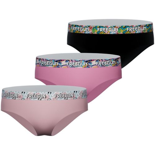 Bodys Lot 3 culottes en coton uni et ceinture imprimée - Freegun - Modalova