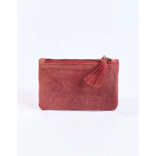 Trousse Petite pochette zippée en Suede de cuir YADAV - La Fiancee Du Mekong - Modalova