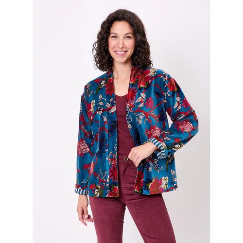 Gilet Veste Kimono velours imprimé indien DHARMA - La Fiancee Du Mekong - Modalova