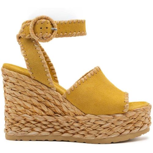 Sandales compensées CINDY SUEDE OCHRE - PALOMA BARCELÓ - Modalova