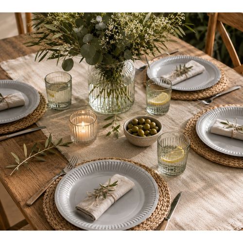 Décorations festives Set de 20 assiettes carton 23 cm Unies gris - U10 - Modalova