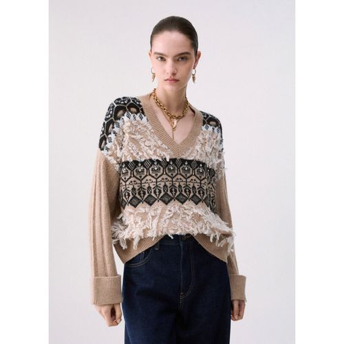 Pull Maille jacquard avec broderies bijoux - Liu Jo - Modalova