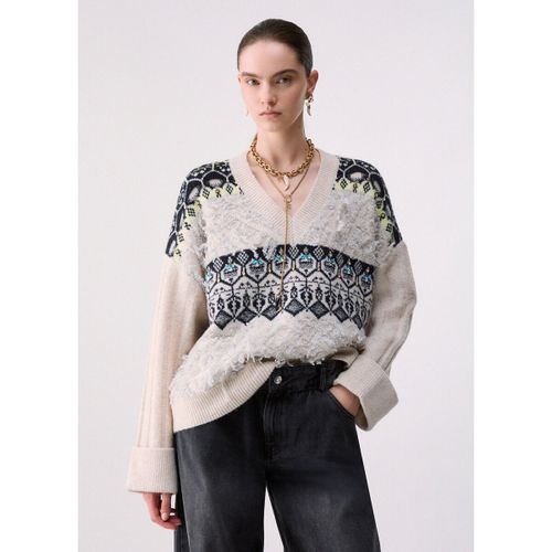 Pull Maille jacquard avec broderies bijoux - Liu Jo - Modalova
