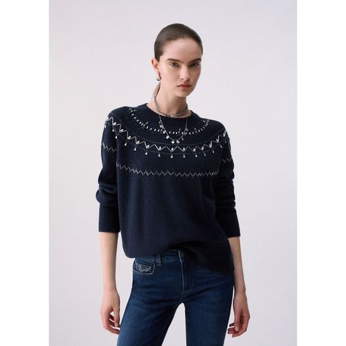 Pull Maille en laine avec broderies bijoux - Liu Jo - Modalova