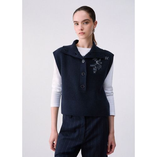 Pull Gilet en laine avec broderie bijou - Liu Jo - Modalova