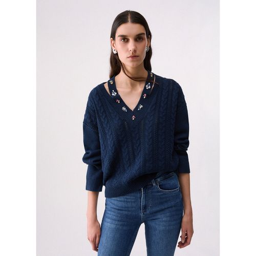 Pull Maille avec broderies bijoux - Liu Jo - Modalova