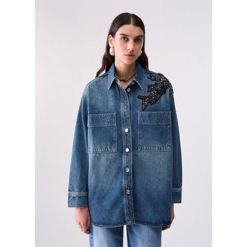 Veste Surchemise en denim avec broderie bijou - Liu Jo - Modalova
