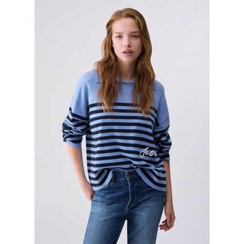 Pull Maille à rayures avec broderie - Liu Jo - Modalova