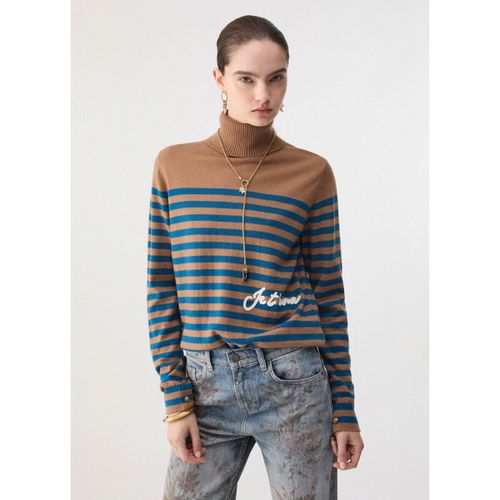 Pull Pull col roulé à rayures avec broderie - Liu Jo - Modalova